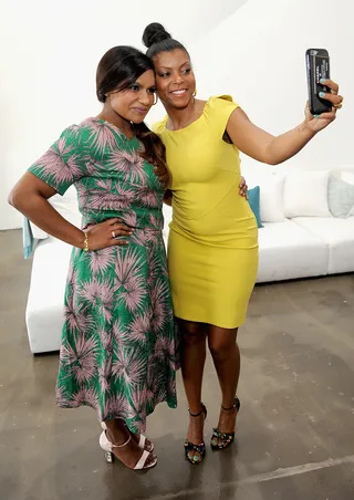 Selfie Time - Actresses Mindy Kaling&nbsp;and Taraji P. Henson take a pic together at the Variety Studio Actors on Actors presented by Autograph Collection Hotels in Los Angeles.(Photo: Angela Weiss/Getty Images for Variety)