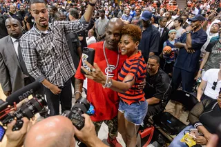 2017: DMX&nbsp;and Taraji P. Henson took a selfie at the BIG3 Basketball game. - (Photo:&nbsp;Daniel Bartel/Icon Sportswire via Getty Images)