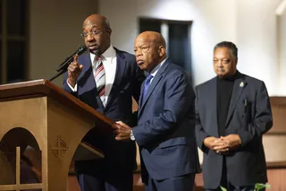 Rev. Dr. Raphael Warnock introduces civil rights pioneer Congressman Elijah Cummings. - (Photo: Nathan Bolster/BET)