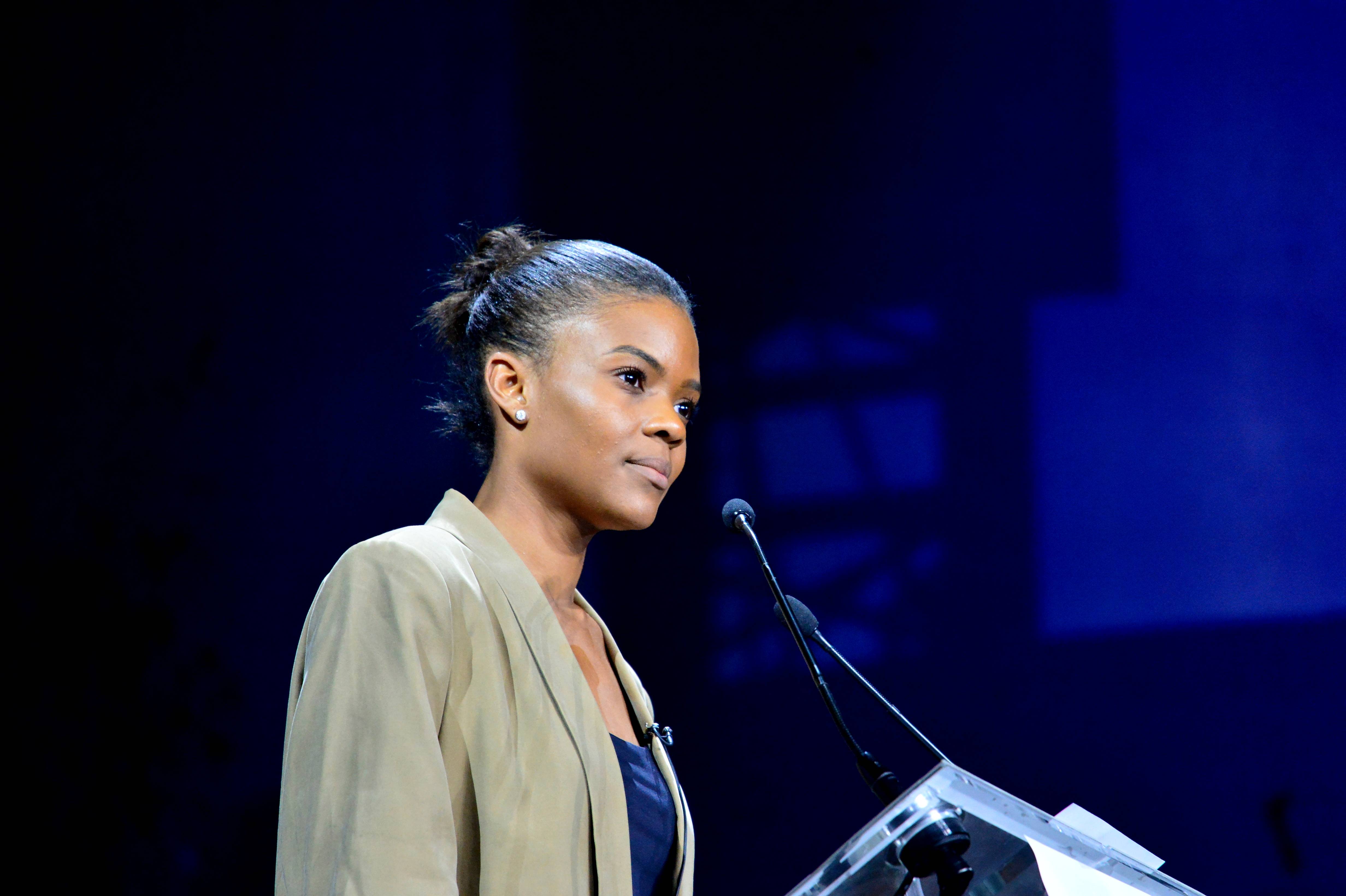 US activist Pro-Trump Candace Owens Gives Speech during Convention De La Droite with Marion Marechal Le Pen, in Paris, France, on September 28, 2019. (Photo by Daniel Pier/NurPhoto via Getty Images)