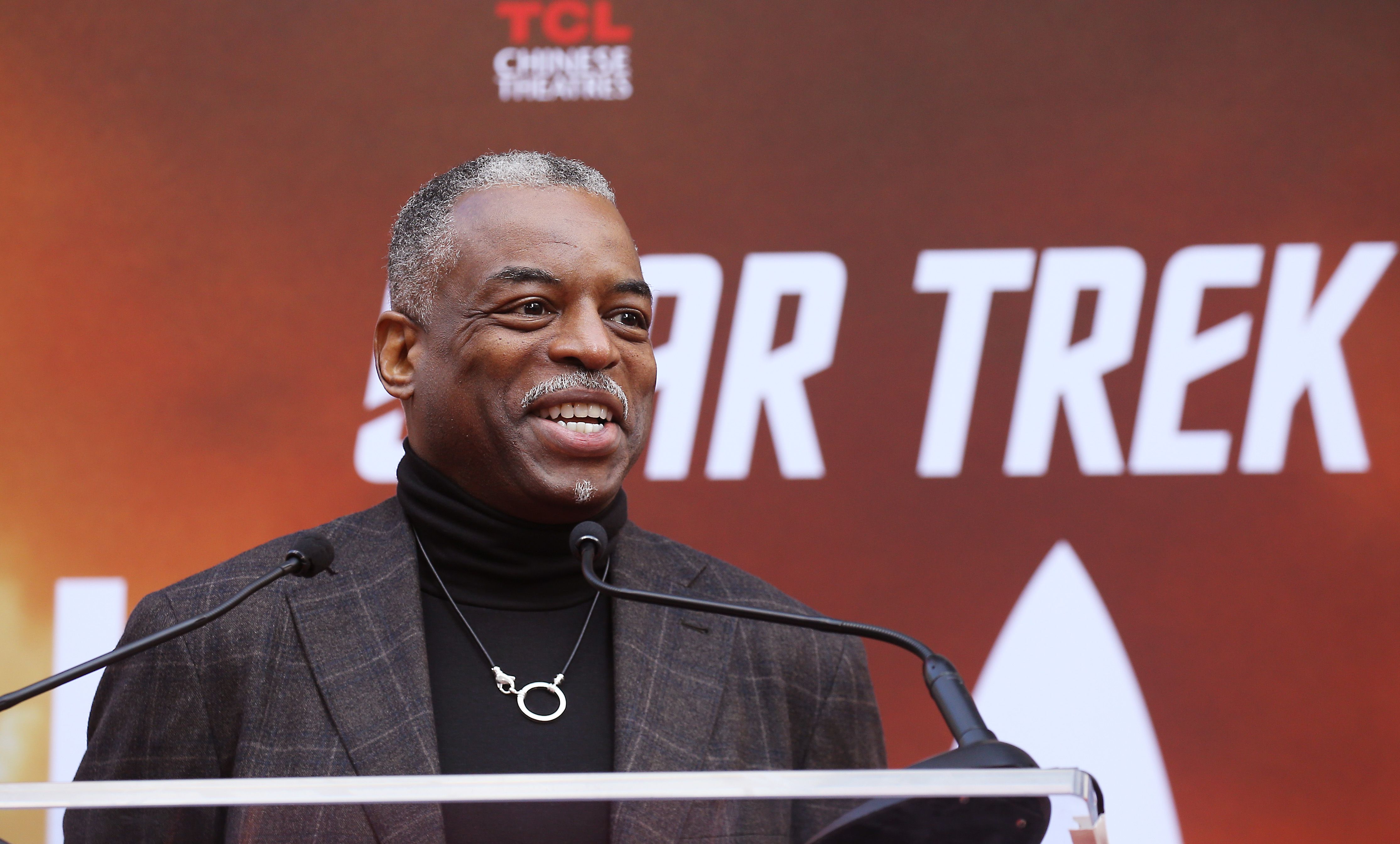 HOLLYWOOD, CALIFORNIA - JANUARY 13:  LeVar Burton speaks onstage during the ceremony honoring Sir Patrick Stewart held at TCL Chinese Theatre IMAX on January 13, 2020 in Hollywood, California. (Photo by Michael Tran/FilmMagic)