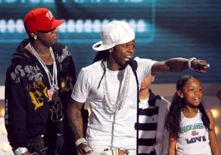 Birdman and Lil Wayne - Birdman and Lil Wayne accept the Viewers' Choice award for &quot;Stuntin' Like My Daddy.&quot; (Photo: Michael Caulfield/WireImage for BET Network)