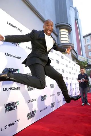 Flying High - Terry Crews at the Where's the Money? premiere at ArcLight in Los Angeles.(Photo: Steve Cohn/REX/Shutterstock)