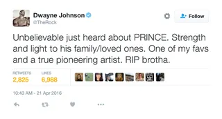 Dwyane Johnson - Kind words from the Dwyane Johnson.(Photo: Dwayne Johnson via Twitter)