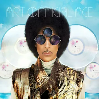 Art Official Age (2014) - The last string of album covers had Prince rocking the consistent look of sporting an afro with the circular tri-focals. Even his third eye needed shade.&nbsp;(Photo: NPG, Warner Bros.)