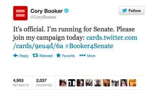 He's In - (Photo: Twitter via @CoryBooker)