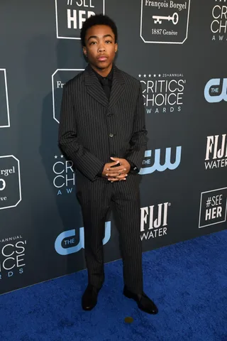 Asante Black&nbsp; - Asante wore a black striped Prada suit.&nbsp;(Photo: Taylor Hill/Getty Images) (Photo: Taylor Hill/Getty Images)