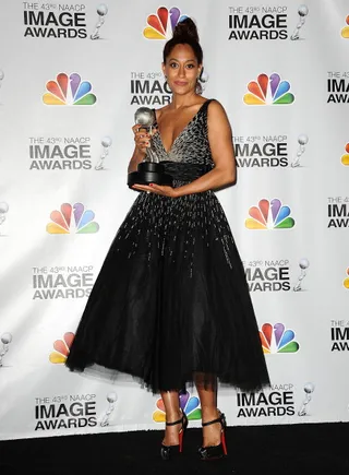 2012: Tracee dazzles in a black and silver Christian Siriano gown. - (Photo: Getty Images)