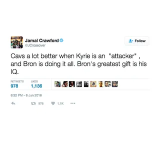 Jamal Crawford - @JCrossover(Photo: Jamal Crawford via Twitter)