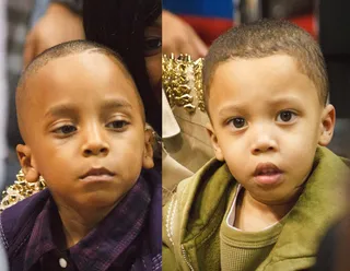 Guess Who? - This pair of brothers have a closet full of Lakers gear thanks to their new stepfather. (Photo: Icon SMI / Retna Ltd.)