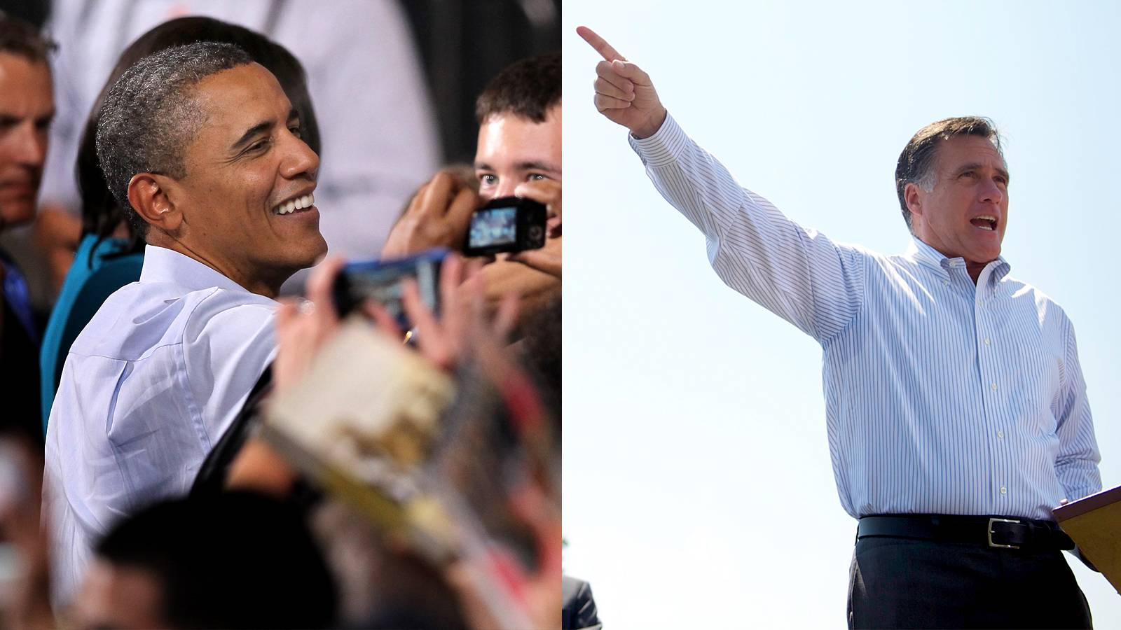 Barack Obama and Mitt Romney court supporters