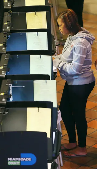 Longest Wait Time for Voters in Florida on Election Day: 7 Hours - Florida Gov. Rick Scott was blamed for congested lines after he reduced early voting days and refused to extend poll hours. (Source: Think Progress)  (Photo: Joe Raedle/Getty Images)