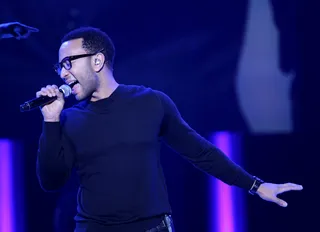 Letting It Be Known - G.O.O.D Music representative belts a high note during his set.&nbsp;(Photo: Isaac Brekken/Getty Images for Centric)