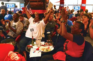 Sydney - Obama supporters in Sydney watched the election results come in live.&nbsp; &nbsp; (Photo: ROSLAN RAHMAN/AFP/Getty Images)