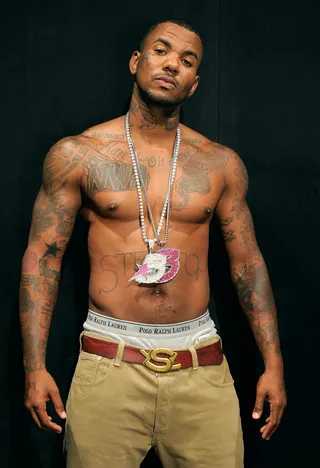 A Map of His Past - Compton-born rapper Game is perhaps known as much for his tattoos as he is for his music. Keep reading for a look at the Grammy-nominated MC's most infamous ink. By: Britt Middleton  (Photo: Jemal Countess/Getty Images)