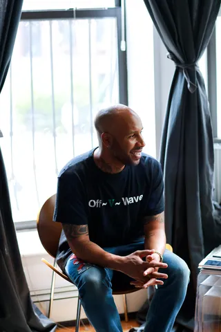 "Take something you wouldn’t expect pairing. For example these (Gucci jeans) that I have on, they’re plain-washed blue jeans that Gucci has taken and decked out with the most beautiful embroidery and pairing them with a track top, that’s completely my vibe. Even plain jeans with a white tee when you’re on the go, that’s me too. I like to be able to have the option to keep it crazy, or go simple." - (Photo: Meredith Andrews)