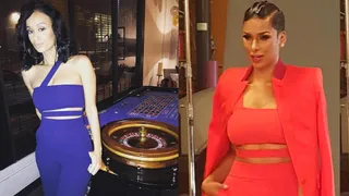 Draya Michele and Laura Govan - The former Basketball Wives: LA stars battle it out in the same Caidy pantsuit from the Kyna Collection. We can't decide! Both women wear the 'fit well.  (Photos from left: Draya Michele Laura Govan via Instagram)