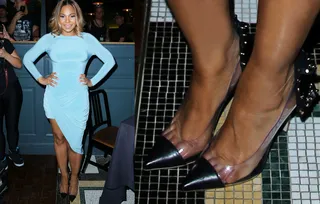 Ashanti  - We told you our girl Ashanti is on a roll. Her Christian Louboutin “illusion” cap-toe heels are the stuff of dreams.  (Photos: Judy Eddy/WENN.com)