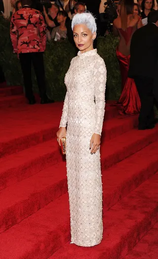 Nicole Richie - Jaws dropped when fashionista Nicole Richie debuted a ghostly gray updo at the 2013 Met Gala. Only the boho-chic beauty could take this otherworldly look from eerie to fabulous.&nbsp;   (Photo: Jamie McCarthy/Getty Images for The Huffington Post)