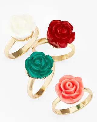Topshop Flower Midi Rings - Stack these sweet colored midi rings onto your digits for some floral finger fashion.   (Photo: Nordstroms)