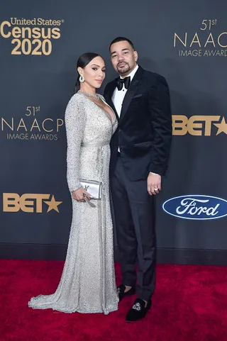 DJ Envy and Gia Casey - DJ Envy and Gia Casey looked stunning in black an white at the 2020 awards. (Photo: Getty Images)