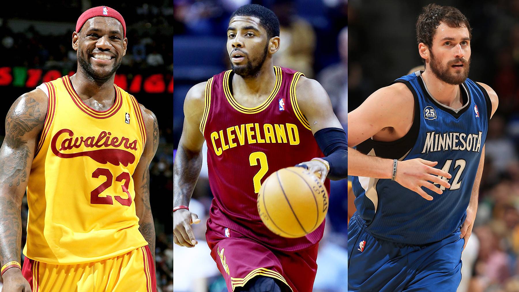 LeBron James, Kyrie Irving, Kevin Love