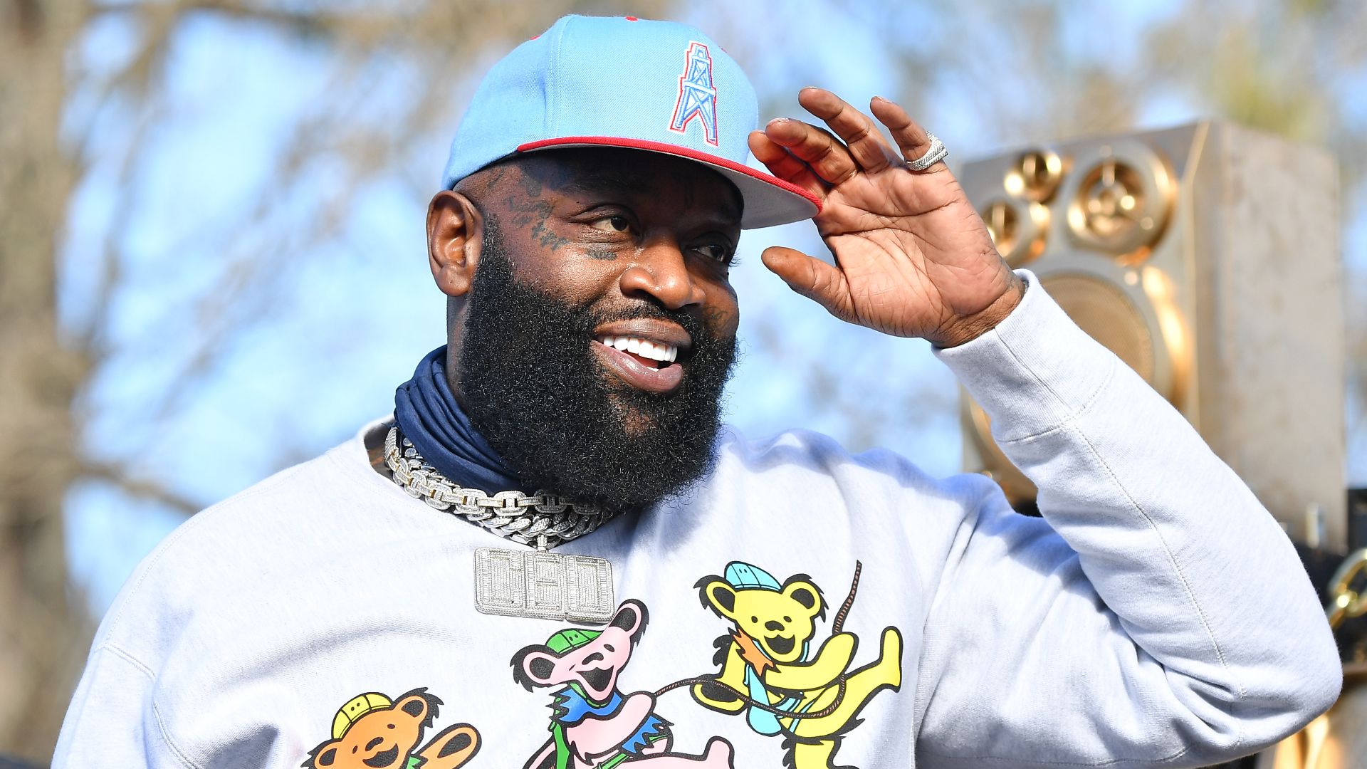 Rick Ross performs onstage during "Joy To Polls" Pop-Up concert on December 29, 2020 in Atlanta, Georgia. 
