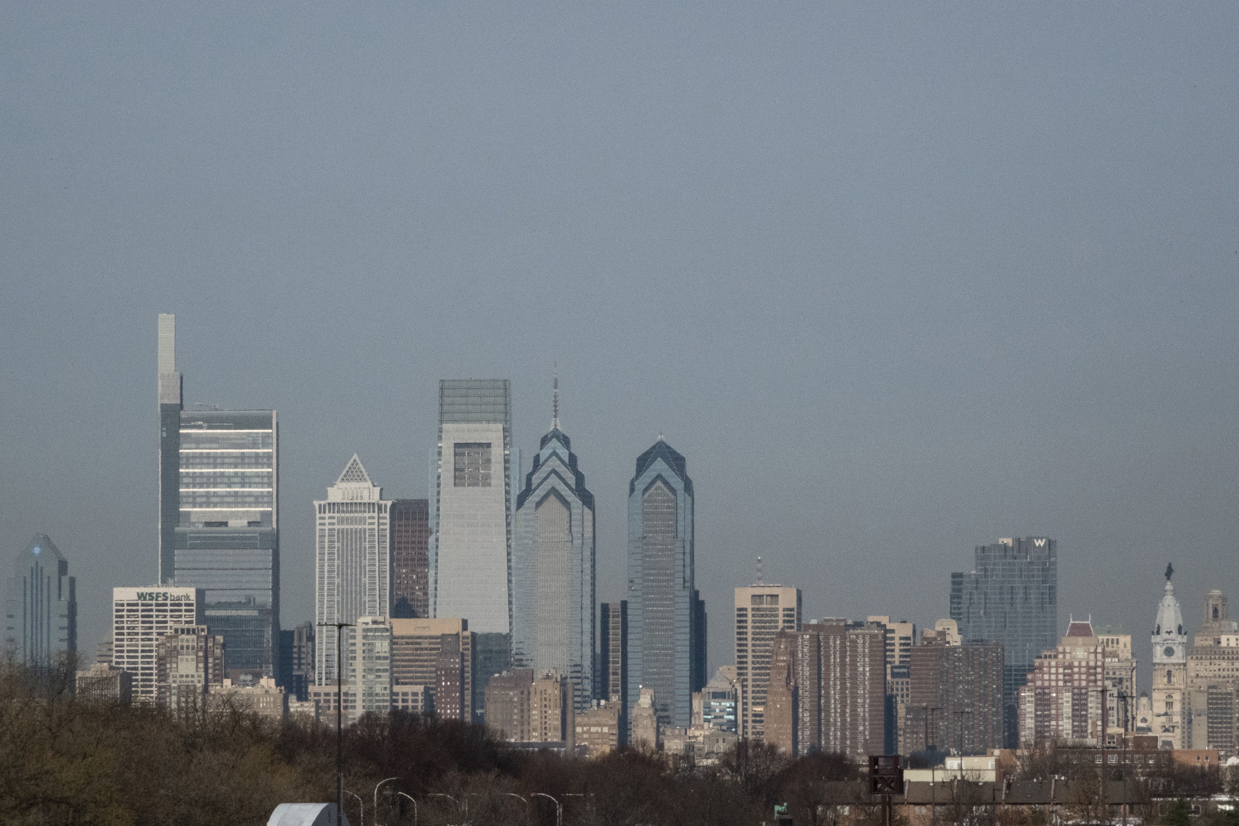 PHILADELPHIA, PA - DECEMBER 25: A general view of the Philadelphia skyline on December 25, 2019 in Philadelphia, Pennsylvania. (Photo by Paul Rovere/Getty Images)