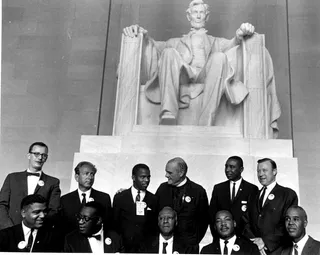 &quot;I Have A Dream&quot; - Rep. John Lewis with National Catholic Conference for Interracial Justice Matthew Ahmann, Rabbi Joachim Prinz, Protestant minister Eugene Carson Blake, Congress of Racial Equality (CORE) leader Floyd McKissick, labor union leader Walter Reuther, National Urban League executive director Whitney Young, labor union leader A Philip Randolph, NAACP leader Roy Wilkins, and Dr. Martin Luther King Jr. just moments prior to King's&nbsp;&quot;I Have A Dream&quot; speech.