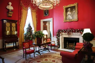 The Red Room - Holiday decorations are displayed in the Red Room of the White House.(Photo: Alex Wong/Getty Images)