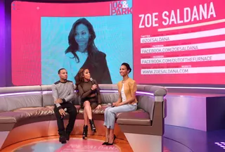 Diamonds Are Forever - Bow Wow and Keshia Chanté talk to budding icon Zoe Saldana on 106. (Photo: Bennett Raglin/BET/Getty Images)