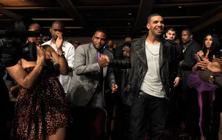 Give Me a Pound - Anthony Anderson and Drake in the audience at the 2010 BET Awards. (Photo: by Frank Micelotta/PictureGroup)