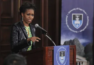 Cape Town University - Obama speaks to students at the University of Cape Town. (Photo: AP Photo/Charles Dharapak, Pool)