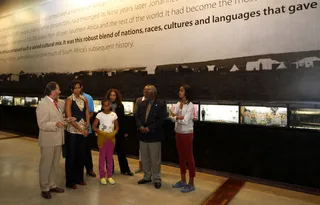 Apartheid Museum  - Obama and her daughters spend time at the Apartheid Museum in Johannesburg.(Photo: AP Photo/Charles Dharapak, Pool)