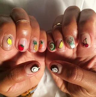 Hannah Bronfman  - Need a reminder to eat your fruits and veggies? Be like Hannah and stencil them onto your digits! This fresh look is perfect for summer.(Photo: Hannah Bronfman via Instagram)