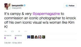 Bevy Smith, @bevysmith - Ripping off your own work also seems a bit tacky.(Photo: Bevy Smith via Twitter)