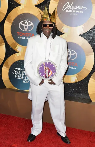 Flavor Flav  - Classic Flavor Flav. Did you notice that photo of Wendy Williams in the center of his clock? &nbsp;(Photo: Earl Gibson/BET/Getty Images for BET)