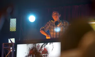 DJ Jamieson Hill - Up looking into the crowd to see if they are feeling his set.  (Photo: Moses Mitchell/BET)