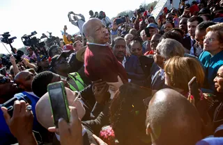 A Final Return To Selma - Rep. John Lewis joined by former South Bend Mayor Pete Buttigieg, Reverend Al Sharpton, Senator Elizabeth Warren and more as he speaks during march in honor of the Annual Bloody Sunday March across the Edmund Pettus Bridge in Selma, Alabama on March 1, 2020.