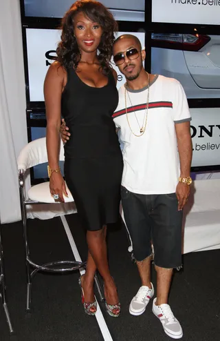 Getting Served...With a Ford Fusion - Singer Marques Houston steps inside the Ford Hot Spot to check on Toccara.&nbsp; (Photo: Maury Phillips/BET/Getty Images)