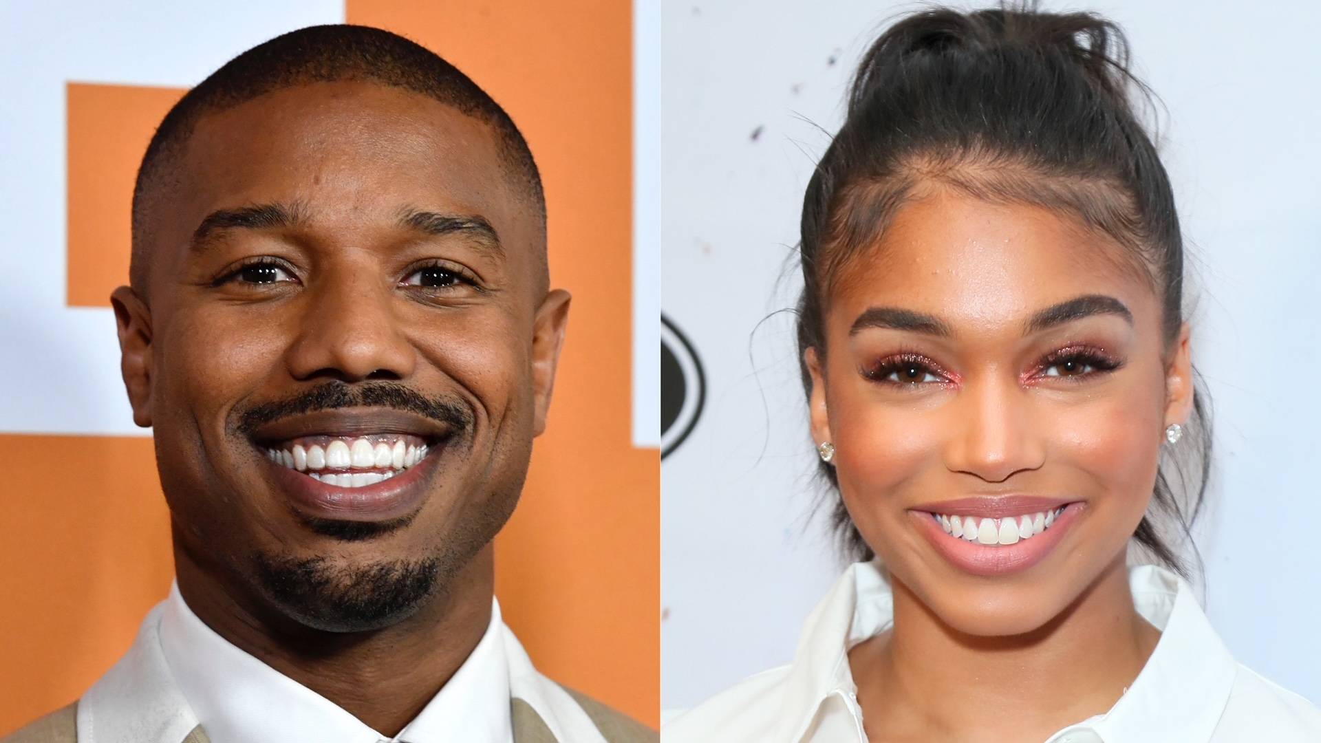 Michael B. Jordan and Lori Harvey on BET Buzz 2021.