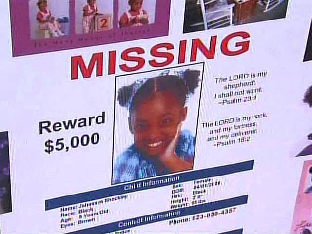 Police Suspect Jahessye Shockley Was Murdered    - On Dec. 21, Arizona police revealed that Jahessye Shockley, the five-year-old who has been missing since Oct. 11, had likely been killed and her body dumped in a trash can before her mother reported her missing. Authorities say the child’s mother, Jerice Hunter, is still the “No. 1 focus” in the little girl’s disappearance. They believe the child’s body may be in a landfill south of Phoenix(Photo: AP Photo)