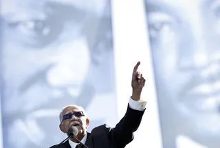 Presidential Medal of Freedom awardee Rev. Joe Lowery offered up words of inspiration during the dedication ceremony.&nbsp; (Photo: Brendan Smialowski/Getty Images)