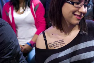 Like My Tat - Audience member at BET's 106 &amp; Park (Photo: John Ricard / BET)