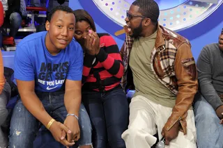 You're So Funny! - David Banner laughs it up with audience members at BET's 106 &amp; Park. (Photo: John Ricard / BET)