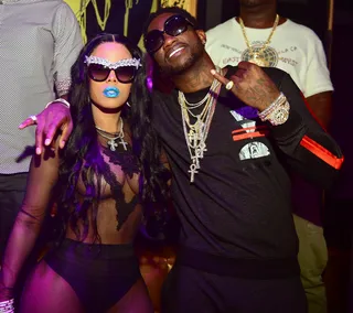 Gucci Mane&nbsp;and Keyshia Ka'oir - Gucci has had quite the year! Becoming a free man over the summer and putting a ring on his longtime girlfriend's finger while sitting courtside at an Atlanta Hawks game in late November.(Photo: Prince Williams/Getty Images)