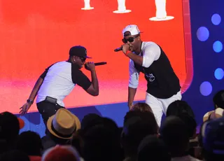 Performance No. 2 - Kerfew and his hype man had the crowd singing along!(Photo: Brad Barket/PictureGroup)