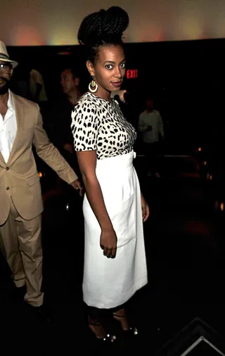 A Family Affair \r - Jay-Z's sister-in-law Solange Knowles showed support for the Throne. \r\r(Photo: Kevin Mazur/WireImage)