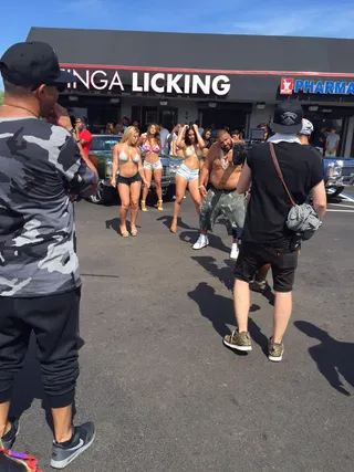 Birthday Cake - The crew managed to make time to celebrate August Alsina's&nbsp;birthday on set. The young crooner turned 23!  (Photo: Jerry Bagley)