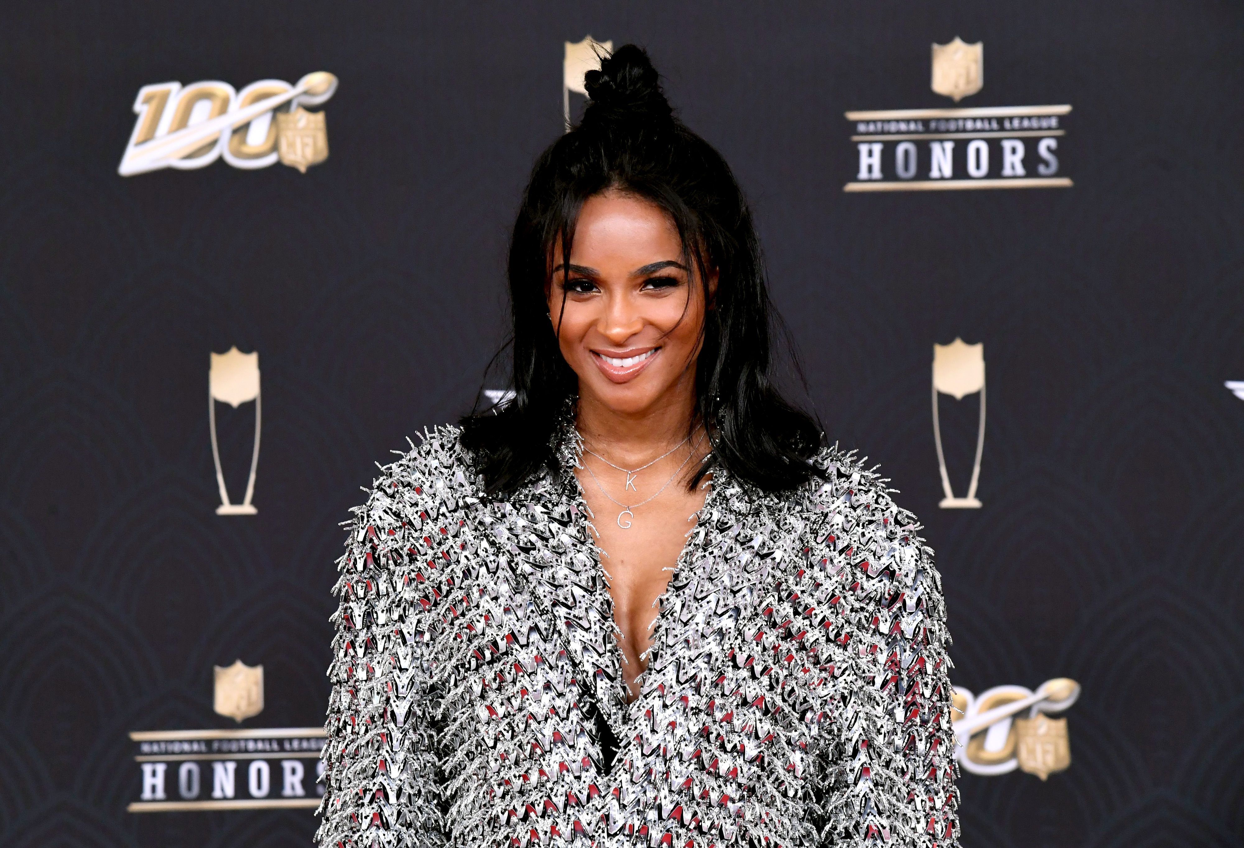 MIAMI, FLORIDA - FEBRUARY 01: Ciara attends the 9th Annual NFL Honors at Adrienne Arsht Center on February 01, 2020 in Miami, Florida. (Photo by Jeff Kravitz/FilmMagic)